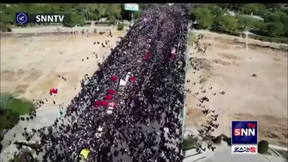 تصاویر هوایی از حضور پرشور مردم اصفهان در مختلف مردم در تشییع پیکر سردار شهید حاج عباس نیلفروشان