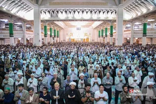 نماز عید قربان در حرم بانوی کرامت