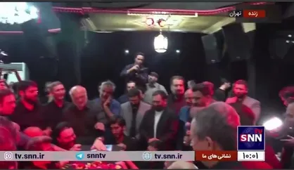 روضه خوانی علی پورکاوه بر سر تابوت مرحوم سردار رضا سراج