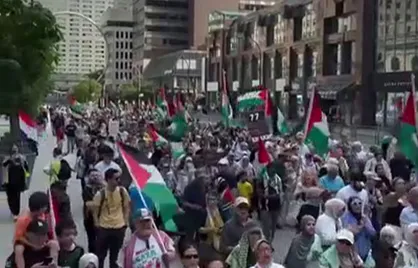 تظاهرات حمایت از فلسطین در شهر مونترال کانادا