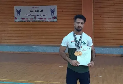 دانشجوی دانشگاه آزاد رودان موفق به کسب مدال طلا در مسابقات وزنه&zwnj;برداری شد