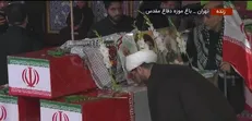 وداع مردم با پیکر شهدای گمنام در باغ موزه دفاع مقدس تهران + فیلم