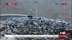 تصاویر هوایی از انجام مناسک حج توسط حجاج در صحرای عرفات