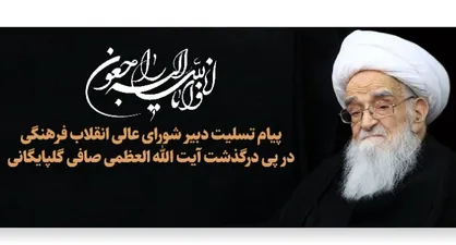 پیام تسلیت دبیر شورای عالی انقلاب فرهنگی در پی درگذشت آیت الله العظمی صافی گلپایگانی