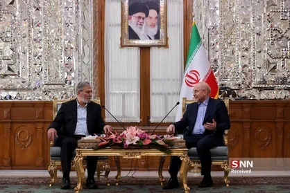 دیدار دبیر کل جنبش جهاد اسلامی فلسطین با رئیس مجلس شورای اسلامی