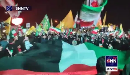 مشهد غرق شادی از حمله مقتدرانه جمهوری اسلامی ایران