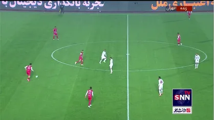 پایان نیمه اول دیدار پرسپولیس و نساجی