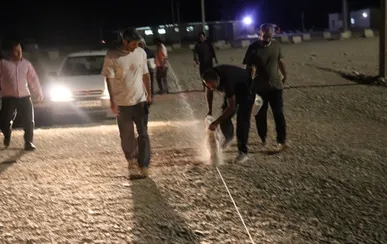 خط‌کشی منظم پارکینگ بزرگ اربعین مهران برای میزبانی از زائران آغاز شد