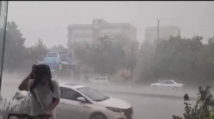 بارش شدید تگرگ در بجنورد + فیلم
