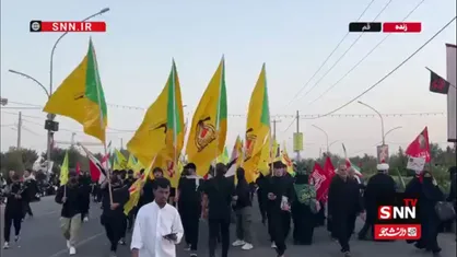 حرکت کاروان عراقی ها به سمت مسجد جمکران
