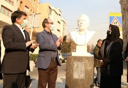 رونمایی از سردیس پورحیدری، بازیکن تیم ملی فوتبال در محله قیطریه