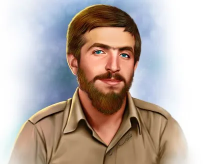 نقاشی چهره سردار شهید علی چیت سازیان