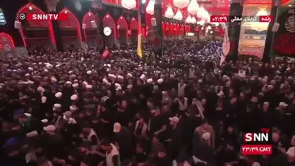 طنین سلام جانسوز رهبر انقلاب به امام حسین(ع) در کربلای معلی پس از اقامه نماز بر پیکر آقای شهید ایران