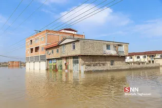 روستای آق قلا در چهارمین روز جاری شدن سیل