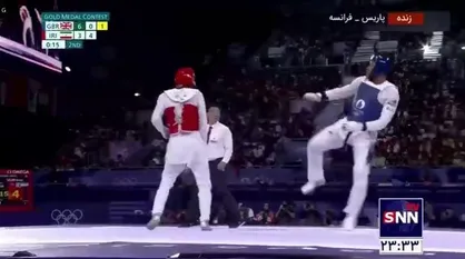 فیلم کامل مسابقه آرین سلیمی در فینال تکواندو المپیک پاریس و کسب مدال طلا