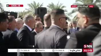 ورود قالیباف رئیس مجلس شورای اسلامی در محل شهادت سپهبد شهید حاج قاسم سلیمانی و شهید ابومهدی المهندس
