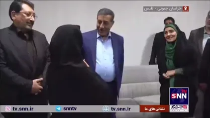 آیین تحویل منزل به همسر مرحوم مختاری از جانباختگان معدن طبس توسط وزیر راه و معاون اجرایی رئیس جمهور