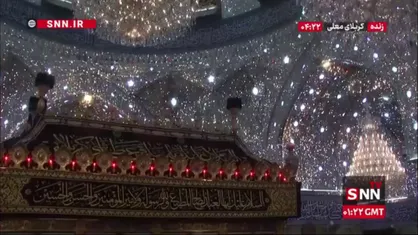 نمایی از ضریح حضرت عباس (ع) در مراسم تشییع رهبر شهید