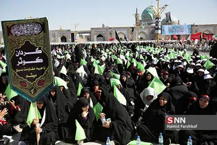  رزمایش سراسری اقتدار عاشورایی بسیج سپاهیان محمد(ص) در حرم مطهر رضوی