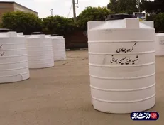 ۲۰ تانکر ۱۰۰۰ لیتری آب در روستای عین الحمار خوزستان نصب شد