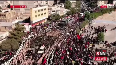 ورود کاروان حامل پیکر رهبر شهید به مسیر تشییع