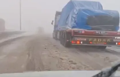 بارش شدید برف، گردنه اسدآباد استان همدان را سفیدپوش کرد