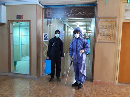 ساختمان مرکزی شماره دو دانشگاه علوم پزشکى کرمانشاه گندزدایی شد