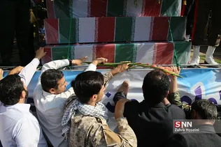 مراسم تشییع پیکر مطهر ۱۵۰ شهید دفاع مقدس در تهران