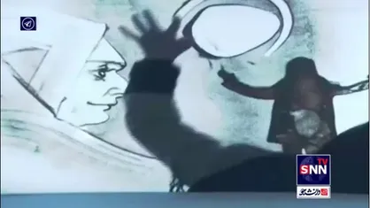 نقاشی با شن فاطمه عبادی در حضور رئیس&zwnj;جمهور به مناسبت روز زن