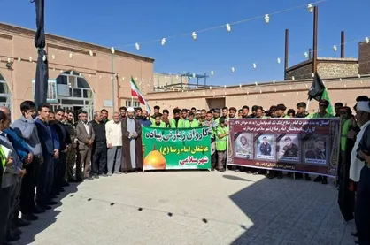 حرکت ۱۵۰۰ زائر پیاده از شهرستان خواف به مشهد