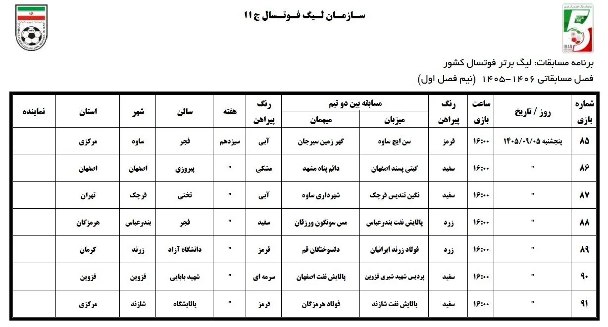 فوتسال لیگ فوتسال لیگ