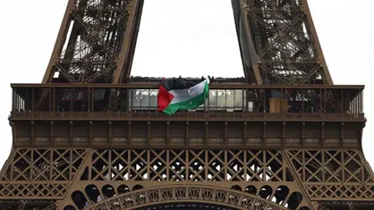 بازداشت ۶ فعال حامی فلسطین پس از برافراشتن پرچم فلسطین بر فراز برج ایفل  + فیلم