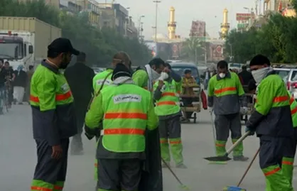 نظافت کربلا با حضور ٨۵٠ پاکبان / استقرار ۶٠ آتش&zwnj;نشان در کربلا