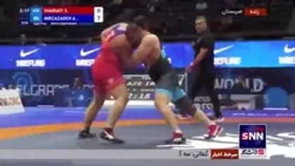 امین میرزازاده در وزن ۱۳۰ کیلوگرم در دور دوم مقابل صباح شریعتی کشتی&zwnj;گیر آذربایجان با نتیجه ۹ بر ۰ به پیروزی رسید و راهی دور یک چهارم نهایی شد