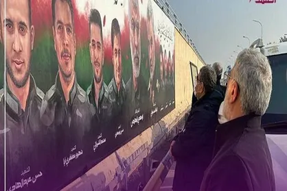 حضور سردار قاآنی در محل شهادت شهیدان سلیمانی و ابومهدی