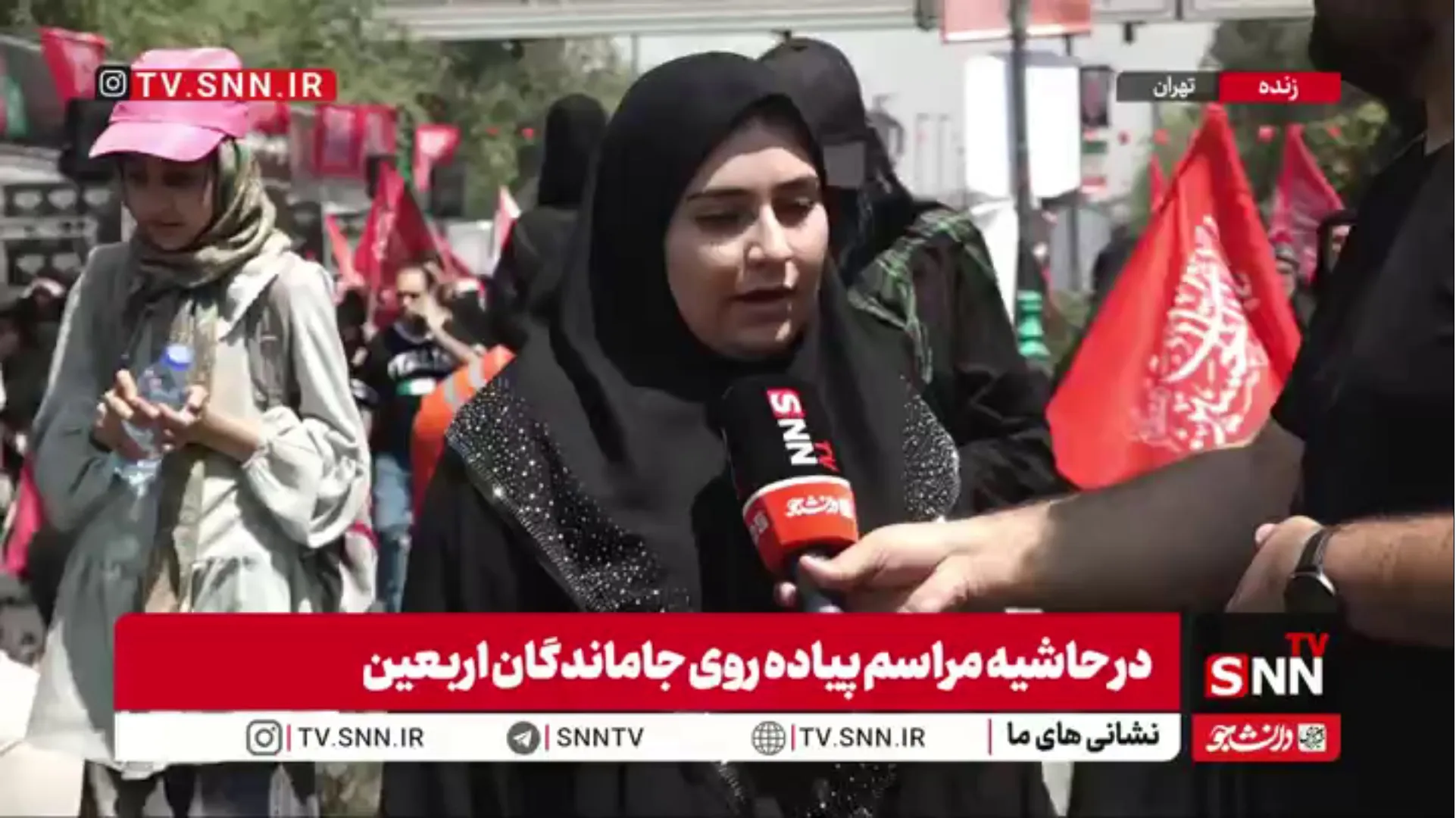 هر سال کربلا می‌رفتم  ولی امسال نتوانستم و خیلی خوشحالم که امروز به پیاده‌روی اربعین آمدم