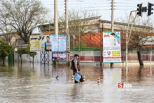 روستای آق قلا در چهارمین روز جاری شدن سیل