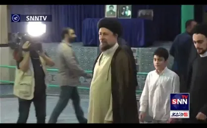 حجت الاسلام سیدحسن خمینی برای شرکت در چهاردهمین دوره انتخابات ریاست جمهوری وارد حسینیه جماران شد