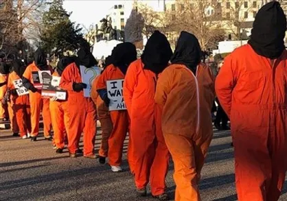 تجمع مقابل کاخ سفید در سالگرد افتتاح زندان گوانتانامو