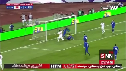 موقعیت خطرناک تیم ملی ایران توسط سردار آزمون به گل تبدیل نشد