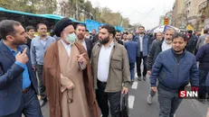 حضور سید مصطفی خامنه‌ای فرزند رهبر انقلاب در راهپیمایی روز قدس+عکس