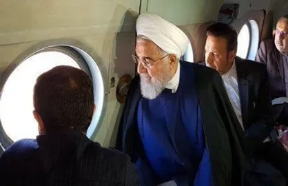 بازدید هوایی روحانی ازمناطق سیل زده خوزستان +عکس