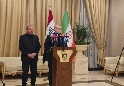 لاریجانی: امروز با افراد مؤثر در صحنه سیاسی عراق ملاقات داشتم + فیلم