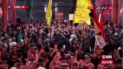 در شب اربعین حسینی دلدادگان حضرت سیدالشهدا (ع) در باب القبله به عزاداری پرداختند