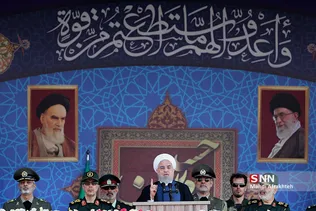 سخنرانی رییس جمهور در رژه بزرگ نیروهای مسلح