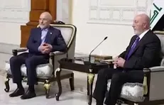 دیدار رئیس‌جمهور عراق با رئیس مجلس شورای اسلامی