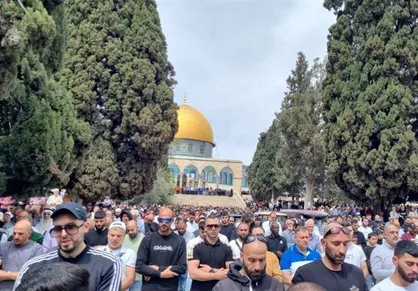 مشارکت ۷۵هزار نفر در آخرین نماز جمعه ماه رمضان درمسجد الاقصی