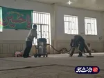 خدمت رسانی دانشجویان خوزستانی به سیل زدگان اسکان داده شده در یادمان شهدای هویزه