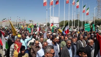 حمایت گسترده مردم گچساران از ملت فلسطین در راهپیمایی ضد استکباری+تصاویر