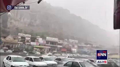 هم اکنون بارش شدید باران تابستانی در منطقه دشت ارژن شیراز